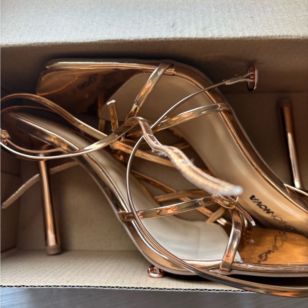 Fashion Nova Gold heels